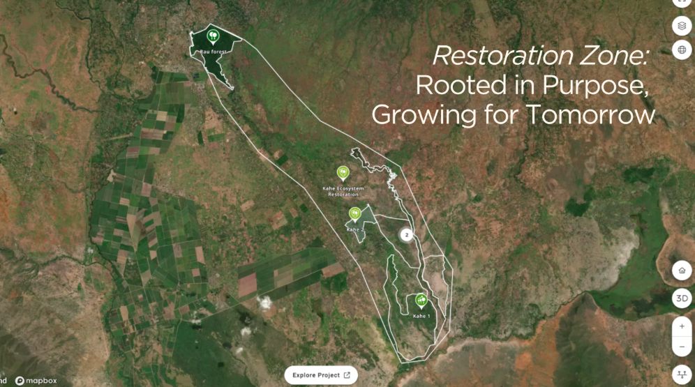 Restoration Zone map — Rau forest and Kahe ecosystem restoration sites